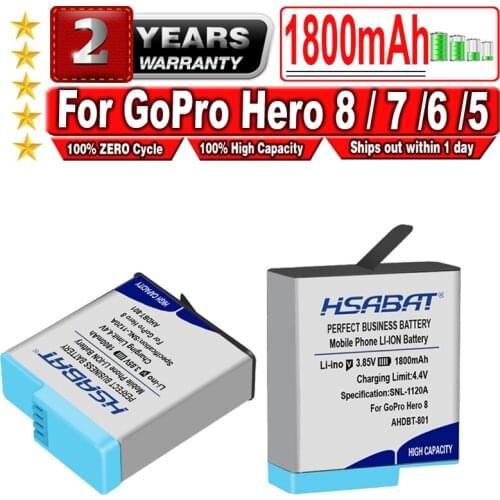 HSABAT 1800mAh AHDBT-801 Camera Battery for GoPro Hero 6 7 8 Hero7 Hero 6 Hero 8