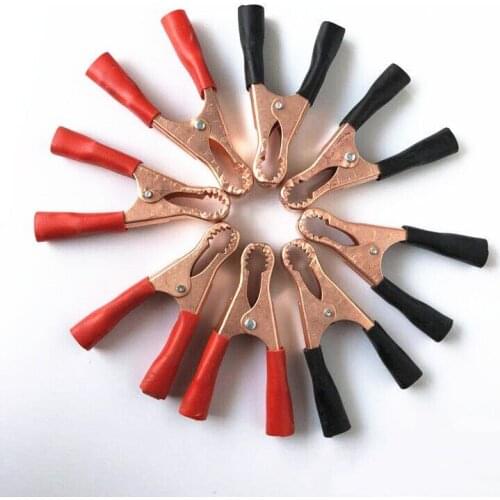 50Pcs 50A Red + Black 80mm Crocodile Car Caravan Van Battery Test Lead Clips Best Promotion Alligator Clips Aligator Clips