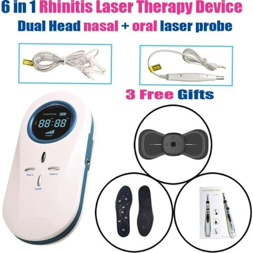 LASTEK 6 in 1 Kit Laser Therapy Device Nose Irradiation Cholesterol Phototherapy Instrument For Rhinitis Sinusitis Nasal Polyps