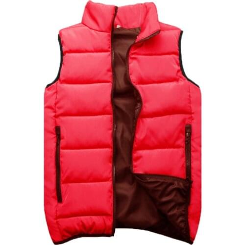 2021 Men Sleeveless Vest Jackets Winter Fashion Male Cotton-Padded Vest Coats Men Stand Collar Warm Waistcoats