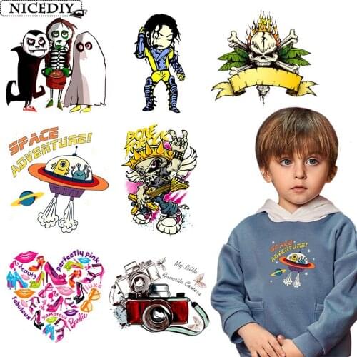 Nicediy Hippie Cool Patches For Boys Iron On Transfers For Clothes Rock Applique On Clothes Thermal Transfers 2019 Hot Sale DIY