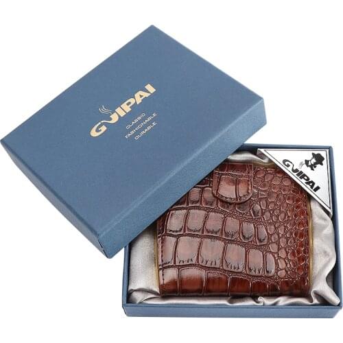 New 10Pieces PU Leather Cigars Cigarette Tobacoo Case Box Holder Pocket Box Holder Storage Metal Container Gift Box Best Gift