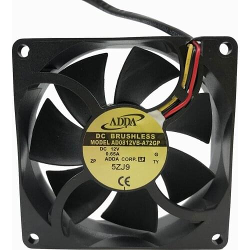 Original brand new ADDA 8025 12V 0.65a AD0812VB-A72GP double ball large air volume cooling fan