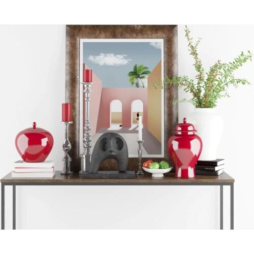 Landscape Poster Cartoon Nordic Canvas Painting Building Wall Art Pictures For Living Room Modern Decorative Prins On The Wall