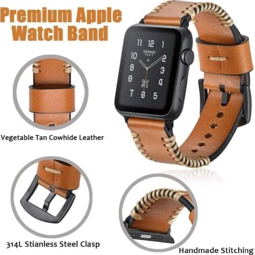 Watch Strap White Wire Genuine Leather Strap for Apple Watch 4 Band Series 4 3 2 1 for Apple Watch Band 44 mm/40mm