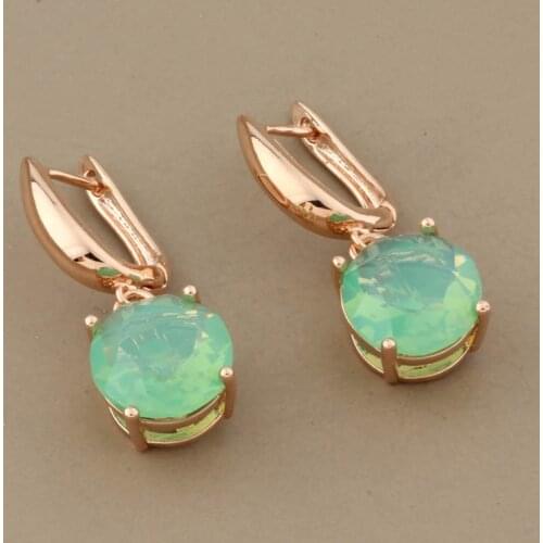 New Fashion Earrings Korean Elegant 3 Color 12mm Round Dangle Earrings 585 Rose Gold White Gold Earrings For Women Party Jewelry