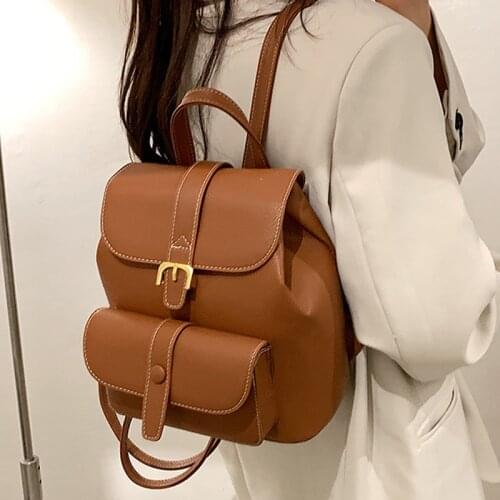 Pu Leather Handbag Schoolbag for Girls Womens Bag Female Shoulder Back New Womens Backpack 2021 Travel Backpack