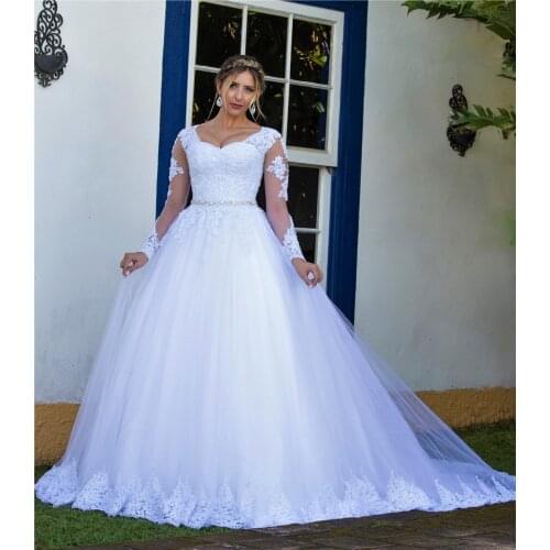 Wuzhiyi wedding dress 2020 A line wedding marriage dress crystal Appliques vestidos sweetheart marriage dress custom made robe