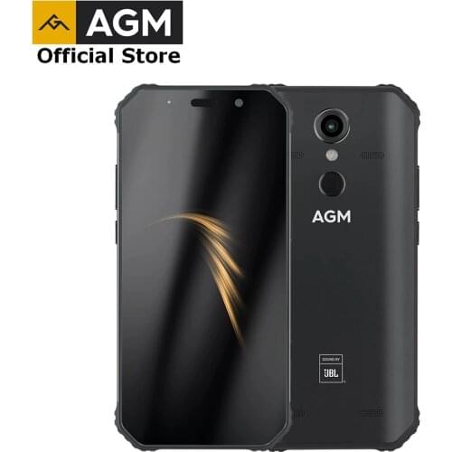 AGM A9 Rugged Smartphone 5.99" FHD+ 5400mAh Quick Charge 3.0 4G 64G 32G IP68 Waterproof Android 8.1 Quad Speakers NFC