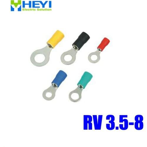 Good Quality 100pcs/lot RV3.5-8 AWG14-12 Copper Insulating Crimp Terminals Connectors Ring Terminal