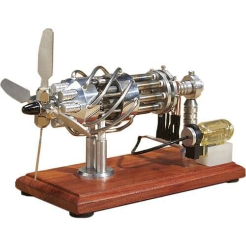 Stirling swashplate 16-cylinder aircraft engine model 8-cylinder thermal power can start a micro mini steam engine Student gift