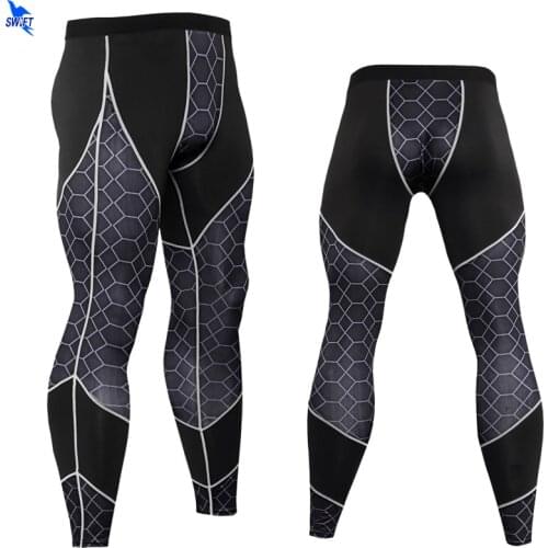 2020 Mens Gym Compression Jogging Leggings Sport Training Running Tights Quick Dry 3D Printed Fitness Pants Sportswear Trousers