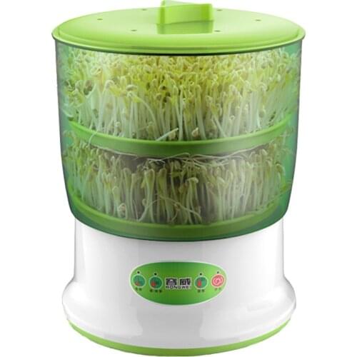 220V 20W Intelligent Microcomputer Control Double Bean Sprouts Machine Household Electric Bean Sprouts Maker EU/AU/UK/US Plug
