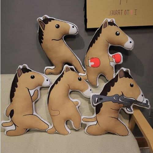 50CM Super funny stickers printed sand sculpture horse pillow funny AK action to give his girlfriend friends gifts