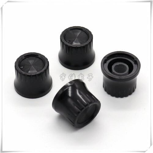 500 Piece Black light-transmitting knob Light guide 19 × 15MM flower handle 6MM potentiometer knob