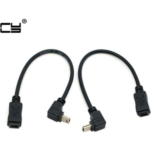 90 Degree Up & Down Direction Angled Mini USB 5 Pin Male to Female Extension Cable 0.2m 20cm MiniUSB adapter short Cable