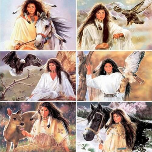 EverShine Diamond Mosaic Portrait Cross Stitch 5D Diamond Painting Animal Rhinestones Embroidery Eagle Full Square Handicraft