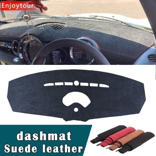 Car-styling Suede Leather Dashmat Dashboard Cover Pad Dash Mat Carpet For Mini Hatchback COUPE CLUBVAN R55 R56 R57 2006-2013 RHD