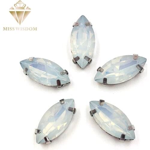 Free shipping Matt White opal Horse eye sew on rhinestones flatback Resin Leaf shape loose rhinestones DIY garment Accessories