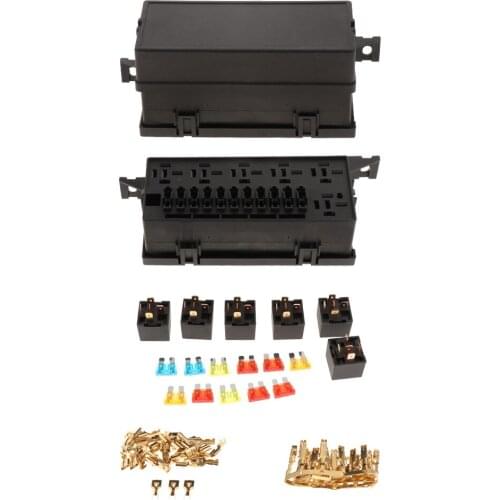 1 Set 11 Way Blade Fuse Box Car Fuse Box Holder Standard Circuit Fuse Holder Box Block