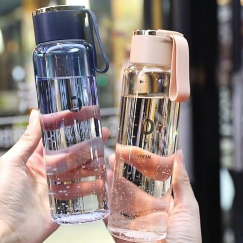 Water Bottle Creative Gradient Glass 400ml Portable Outdoor Camping Sport Water Bottles Leak-proof Glass Color Changing Cups