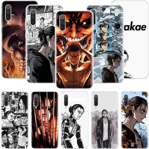 Anime Attack on Titan Eren Phone Case For Xiaomi Redmi Note 10 9 8 Pro 9S 8 8T 7 6 5 6A 7A 8A 9A 9C 4X S2 K20 K30 Art Cover Coqu