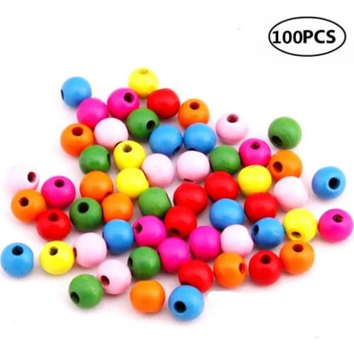 100pcs Printed Wood Spacer Bead Natural Color Eco-Friendly Wooden Beads DIY Jewelry Making Handmade 5X6MM