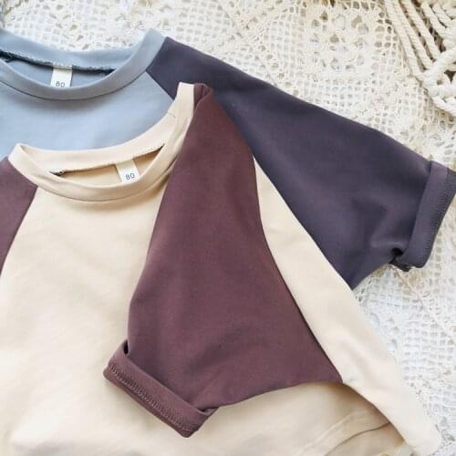 2020 Spring and Summer Childrens Cotton Bat Sleeve Loose T-shirt Color Top shirt kids