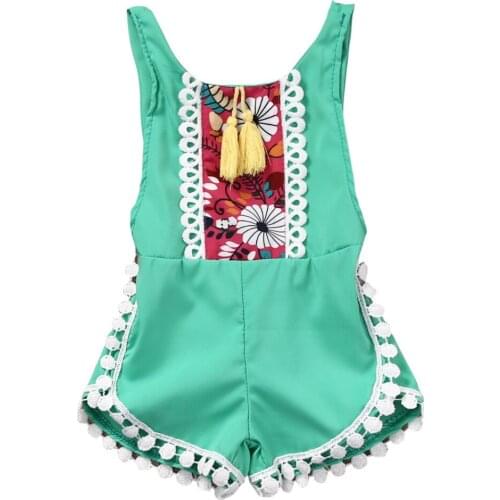 Baby Jumpsuit Girls Suspenders Rompers Sleeveless Summer Clothes Newborn Pants 2-5 Yeas