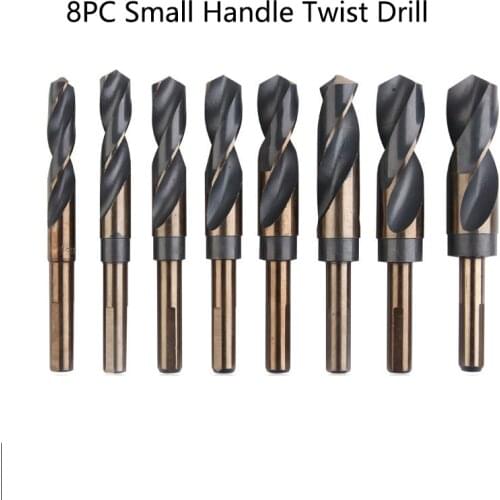 8PC High Speed Steel Drill Bits Set Imperial Small 9/16"-1"Shank HSS Twist Drill Bit For Stainless Steel Punch Tools