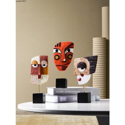 Creative Abstract Human Face Resin Decoration Color Human Head Sculpture Crafts Living Room Office Decoration Home Decoration