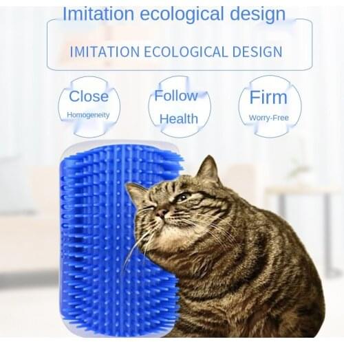 Cat Massage Brush Comb Corner Petting Post Cat Scratching Device Pet Dog Interactive Toys Hair Cleaning Supplies
