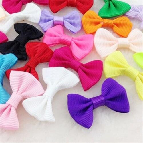 40pcs Mini Grosgrain Ribbon Bow Flowers Wedding decoration Appliques-star A169
