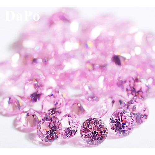 Fashion Pink Color Dazzling Clear Round Cubic Zirconia 6MM Exquisite Nail Jewelry Accessories design Art Diy Gems 10pcs