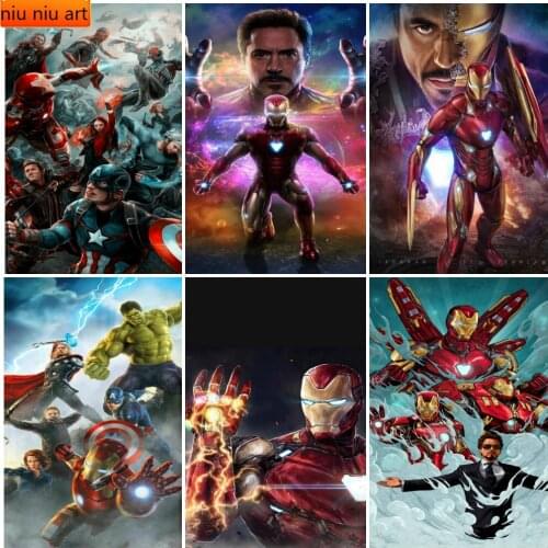 Christmas Disney Marvel Iron Man Unlimited Gems DIY 5D Diamond Mosaic Diamond Painting Cross Stitch Kits Home Decor
