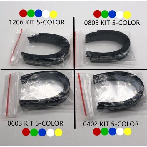 100PCS/LOT SMD LED Kit 1206 1210 5050 5730 0805 0603 3528 2835 0402 Red/Green/Blue/White/Yellow led diode set 5Colors Each 20PCS