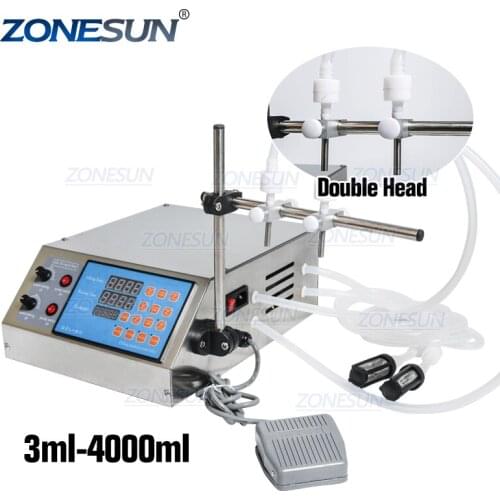 Table Top Double Heads Membrane Diaphragm Pump Liquid Milk Juice Beverage Soft Drink Filling Machine Supply