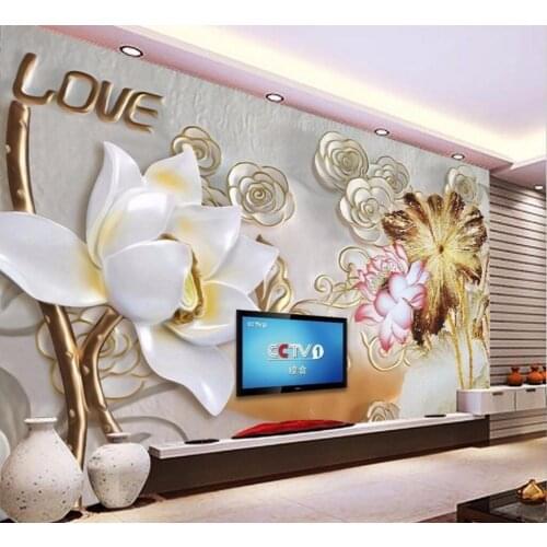 Beibehang Custom Wallpaper European Style Flower Relief TV Backdrop Wall Decorative Living Room Bedroom Mural photo 3d wallpaper