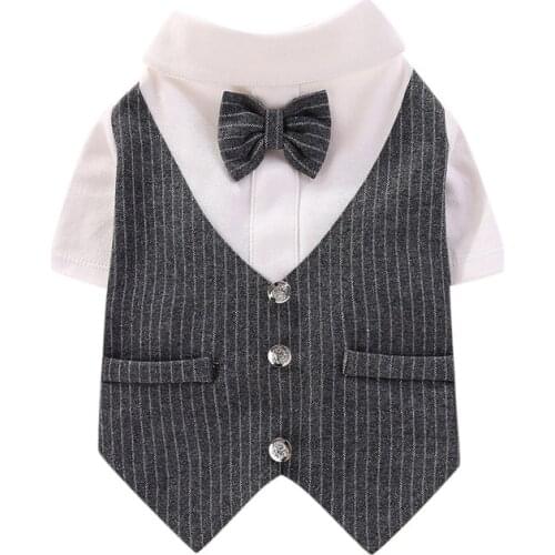 Pet Dog Clothes Wedding Dress Suit Boy Dog Tuxedo Coat Cat Poodle Pomeranian Schnauzer Pug Dog Clothing Pet Outfit Costume