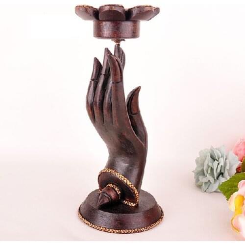 Retro Wooden Candle Holder Creative Living Room Decoration Tea Candle Holder Candlelight Suporte De Vela Candlestick DD60ZT