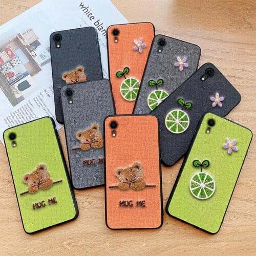 Luxury Embroidery For iphone XR Phone Case funda A2108 3D Fashion Soft Silicone for iphone xr Bcak Cover Cloth Style Koala Daisy