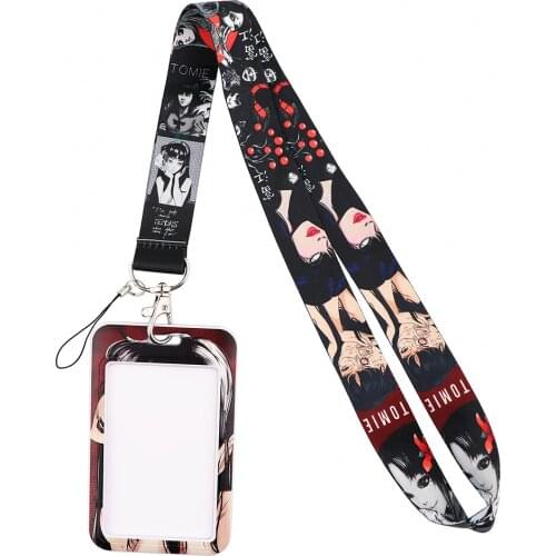K3149 Horror Anime Lanyard Credit Card ID Holder Bag Student Women Travel Card Cover Badge Car Keychain Gifts Accessories