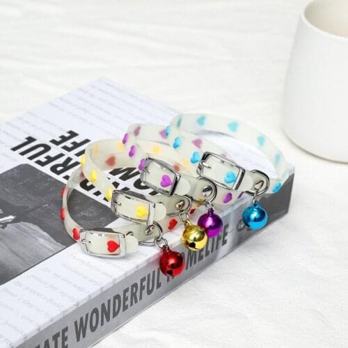 Pet Glowing Collars with Bells Dogs Cats Necklace Glow at Night Light Luminous Pet Neck Ring Dog Accessories