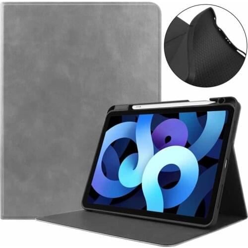 Vintage Stand Case Pen Slot for iPad Air 4 10.9 inch 2020 A2324 A2072 Soft Shockproof Cover PU Leather Protector