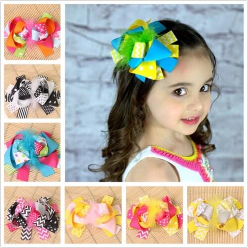 6 inch boutique kids hair clips accessories ribbon bow clip for girls hairclip barrette hairpins headwear hairgrips kawaii tiara