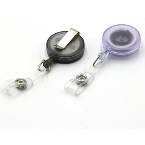 10pcs/lot Retractable Anti-Lost Staff Work Card Clip ID Name Tag Bus Card Sleeve Badge Holder Reel Pass Card Clip Key Chain Ring