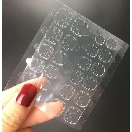 100sheet Nailart Sticker Jelly DOUBLE Stick Nail False/Artificial Nail Tips Waterproof Detachable Transparent Jelly Sticker#TD25