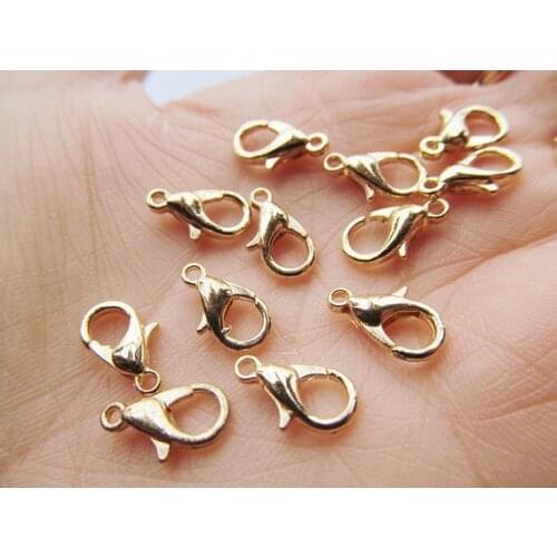 1000pcs 7mmx12mm Lobster Clasps Hooks Connector Charm Finding DIY Accessory Jewellery Making
