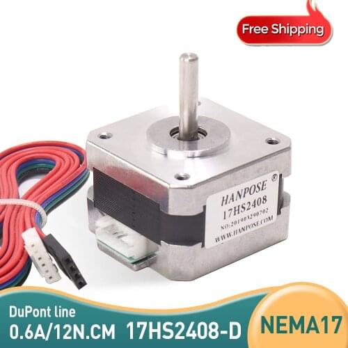 17HS2408-D 4-lead 0.6A Nema17 Stepper Motor 42 motor with DuPont line for ROSH ISO CNC Laser Grind Foam Plasma Cut 3D printer