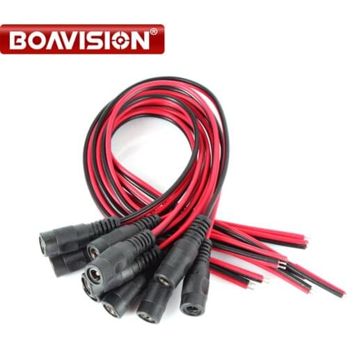 5 / 10 / 50 / 100Pcs 5.5*2.1 mm Female Plug 12V DC Power Pigtail Cable Jack For CCTV Security Camera Connector Cable BOAVISION